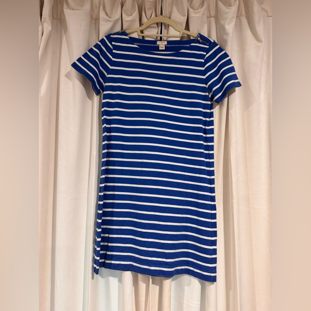 J. Crew Royal Blue and White Striped Top